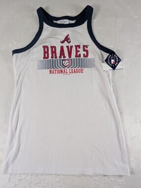 Soft As A Grape Atlanta Braves Baseball Womens Size Medium Racerback Tank Top